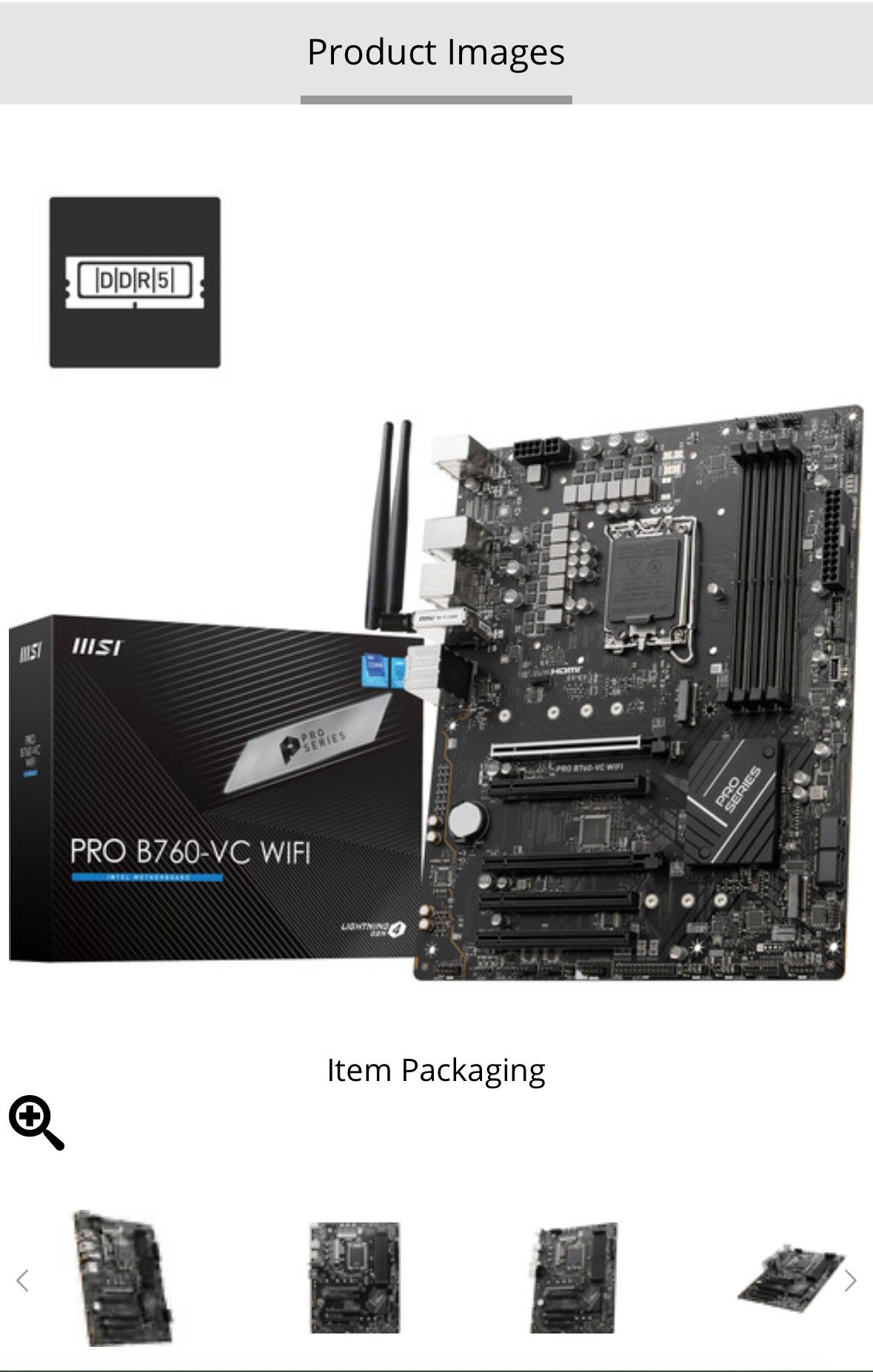 MSI Pro B760-vc WiFi Motherboard