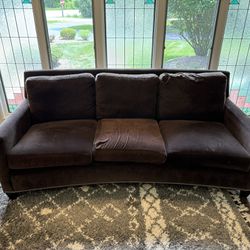 Brown Studded Sofa.