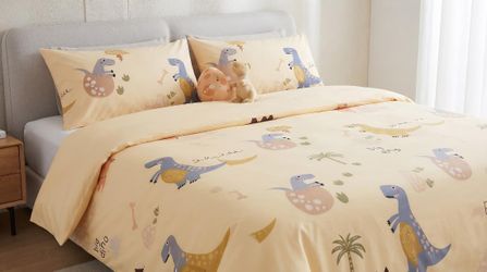 Baby Dinosaur Duvet Set-Soft w/2 Pillowcases Queen