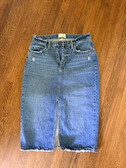 Long Jean skirt with front slit