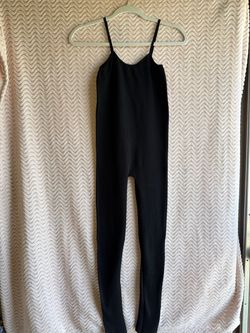 Black Ribbed Spaghetti Strap Jumpsuit