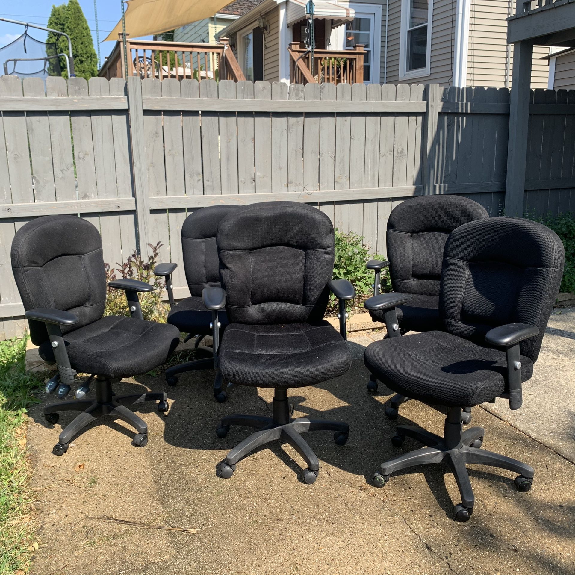 Executive adjustable fabric office chairs- 5 total