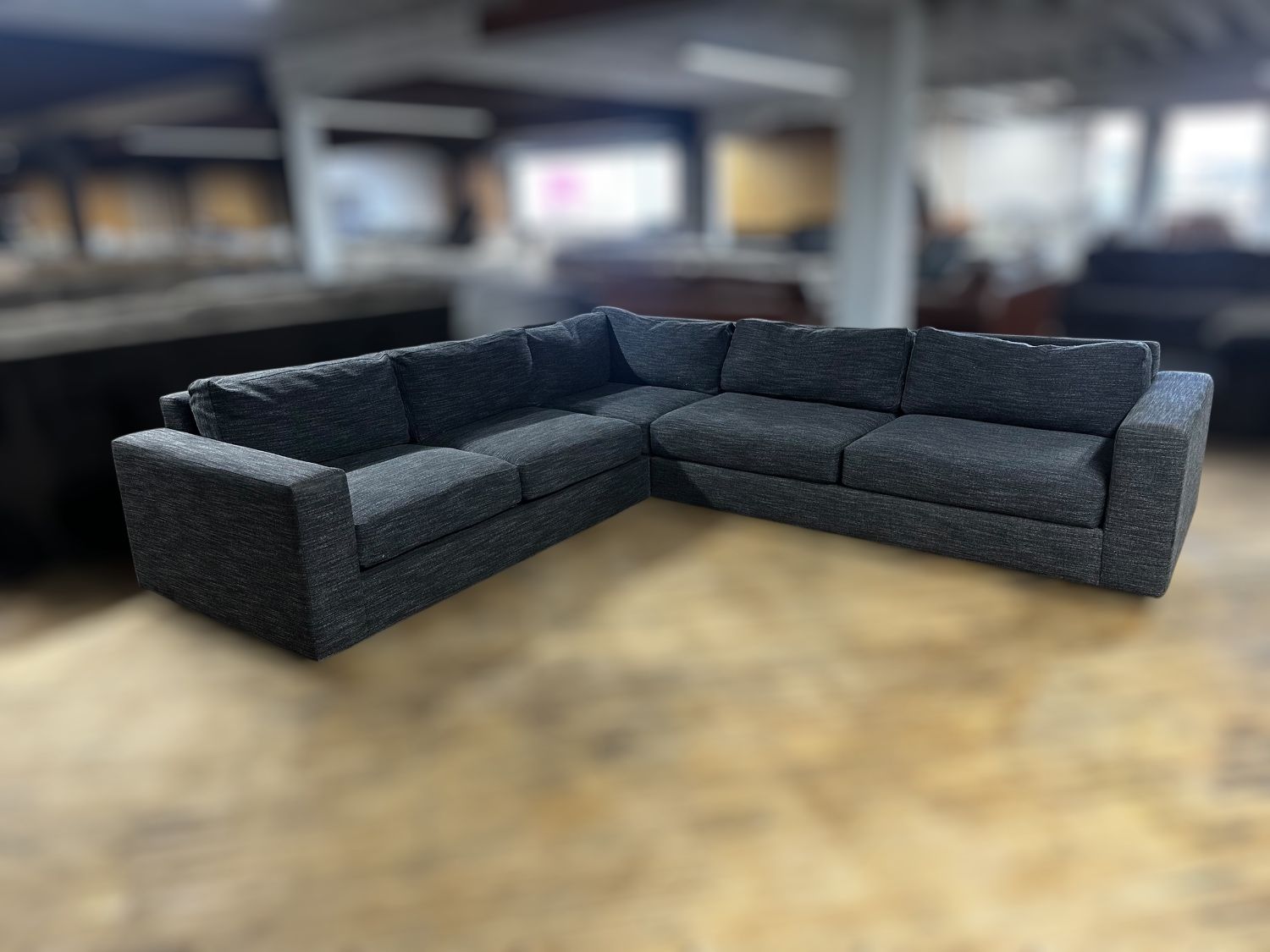 Free Delivery- West elm 3pc gray sectional sofa couch retails 4247