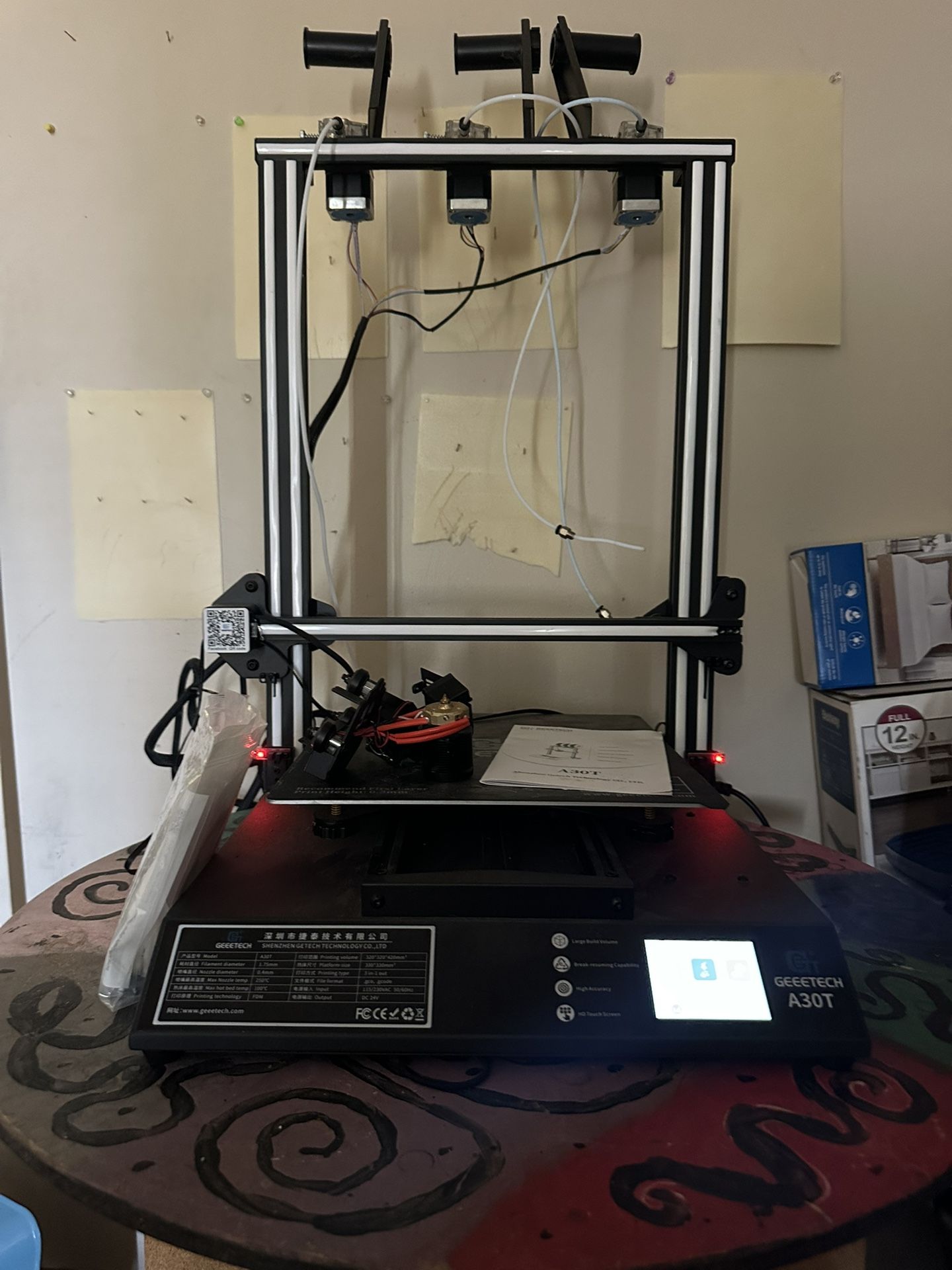 Geeetech A30T Large 3D Printer Triple Extruder 320X320 X420mm please read description