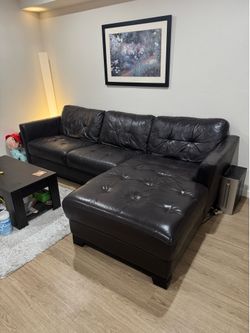 Leather L Couch / Sofa - No holes or tears