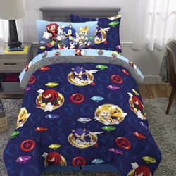 Sonic The Hedgehog 5 Piece Twin Comforter Set