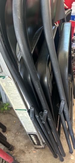 Black folding chairs