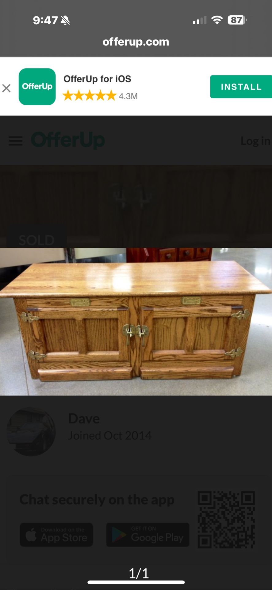 Coffee Middle Table / Antique Ice Box