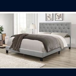 New Queen Bed Frame In Box- Gray