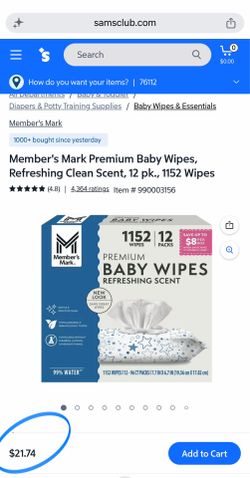 NEW! Members Mark Baby Wipes $15 BUCKS!!!