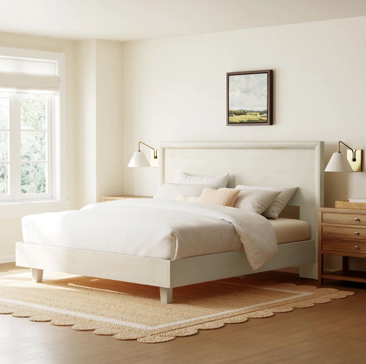California King Bed Frame - Brand New Lorinda Solid Wood Platform Bed