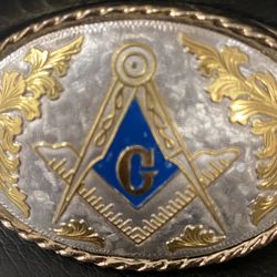 Vintage small boys women’s FreeMasons brilliant design belt buckle
