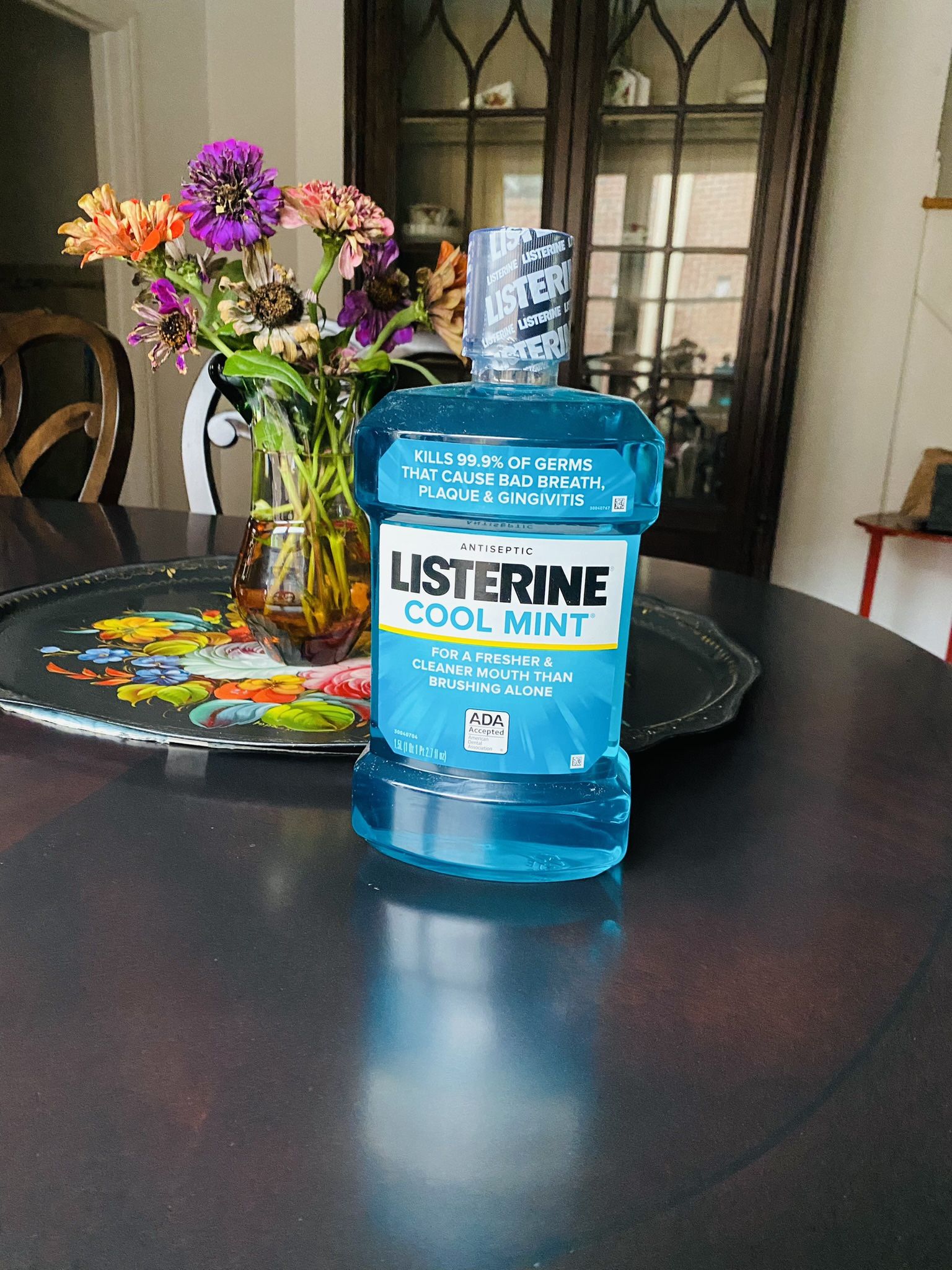 Listerine. Kills 99.9% of germs that cause bad breath, plaque & gingivitis. Cool Mint. 1.5 Litre. Check price at your pharmacy for 1.5 Litre. Great ba