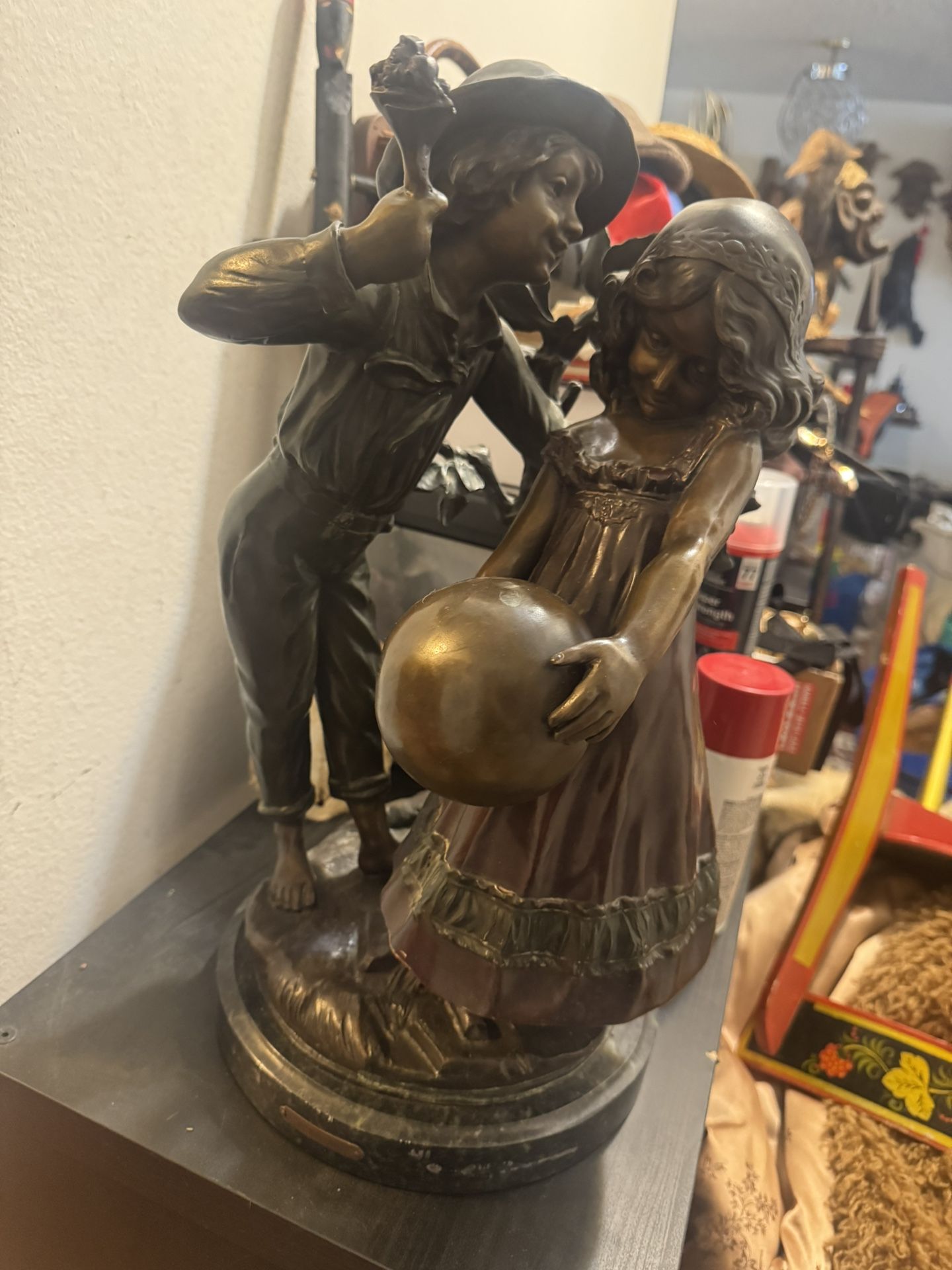 Vintage antique bronze statue