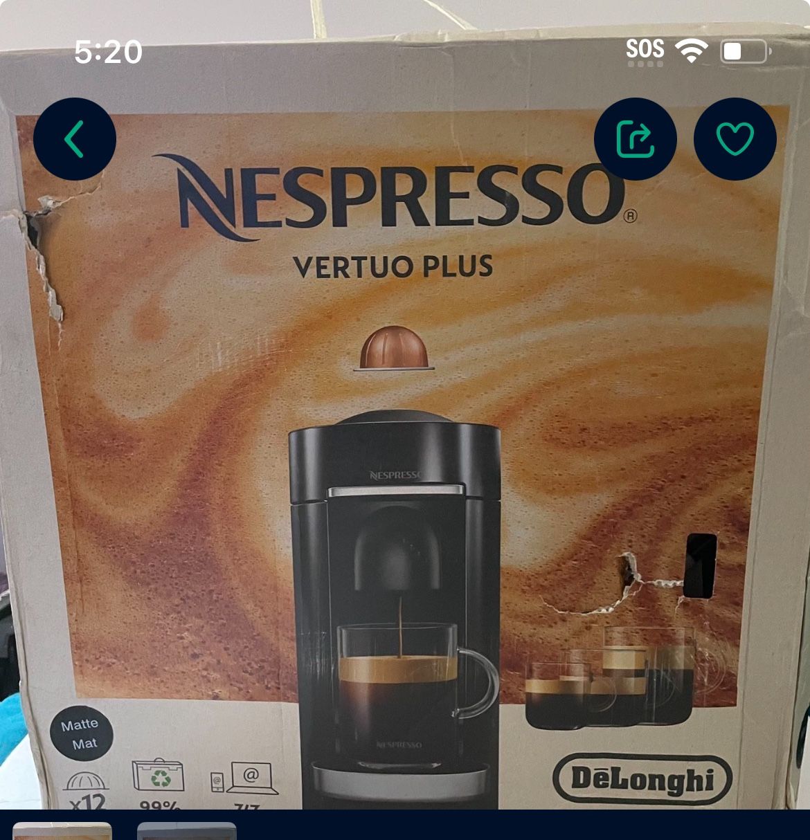 NESPRESSO VERTUO PLUS Matte Black