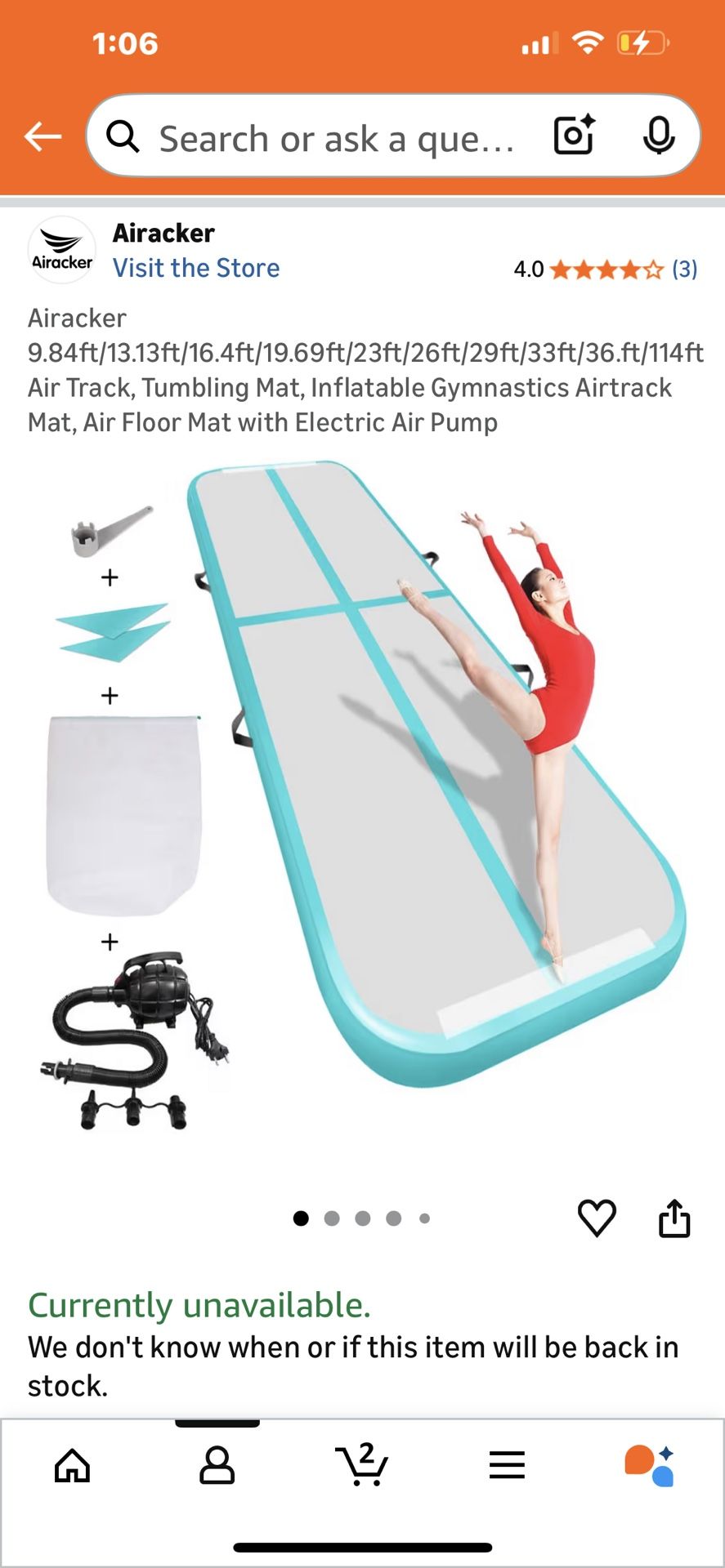 16’ Inflatable Tumbling Mat