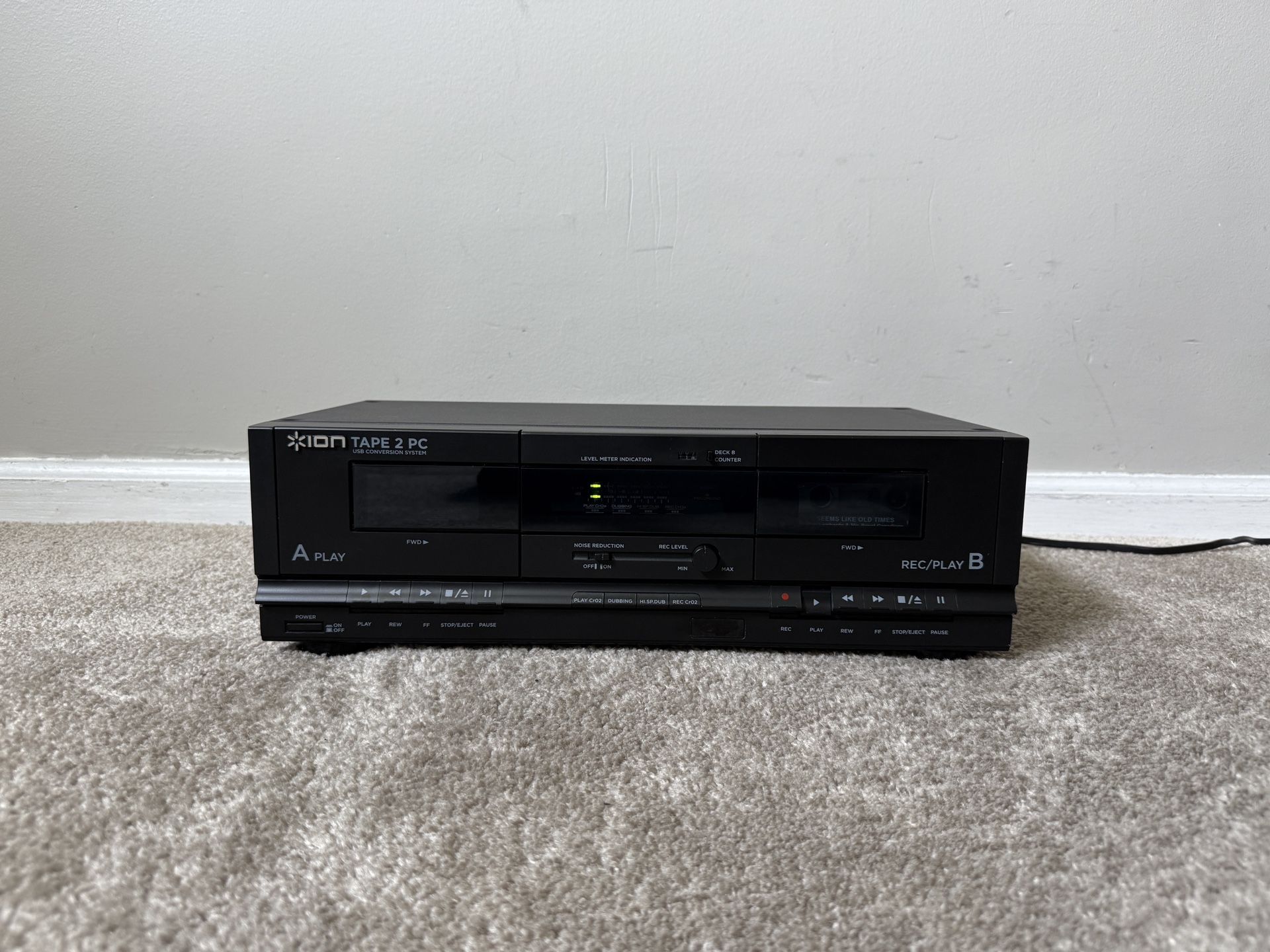 ION Stereo Double Dual Cassette Deck Tape Player Changer Recorder