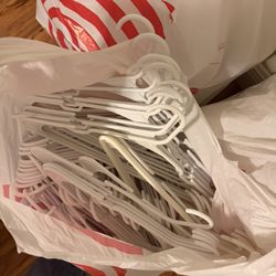 All White Plastic Clothes Hangers