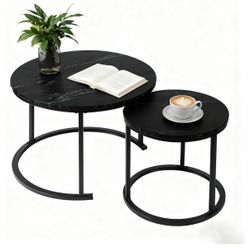 Round Nesting Coffee Table Set of 2