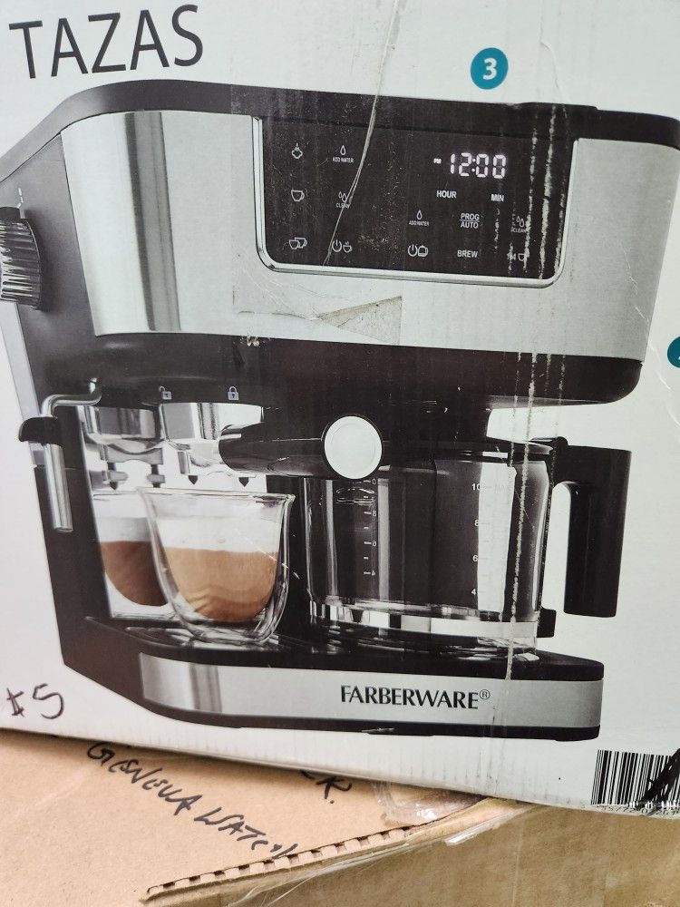 Farberware 10 Cup Coffee + Espresso Maker Msrp $120