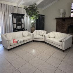 Microfiber 3-Piece Couch Living Room Sofa Set