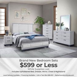Brand new affordable bedroom sets| shop now pay later $39 down.