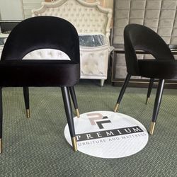 BLACK & GOLD velvet dining Chairs 🪑 