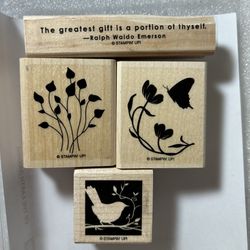 STAMPIN’UP! • “Of the Earth” Wood Mounted Rubber Stamp Set (4pcs)