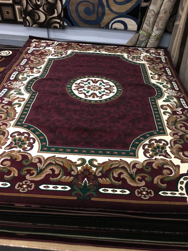 Burgundy color area rug brand new thick quality 8x10 foot for Sale in