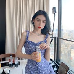 Blue Floral Summer Dress S