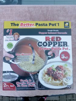 NEW Red Copper Better Pasta Pot 2 pc set Thumbnail
