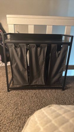 Laundry Hamper/Table 3 Compartment