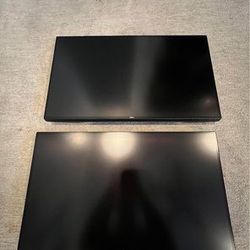 Two Dell Ultra Sharp LED-Lit Monitor 25" Black U2518D 2560X1440 and Dual Stand