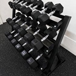 Brand New CAP Branded Hex Rubber Dumbbells- 5-50lbs