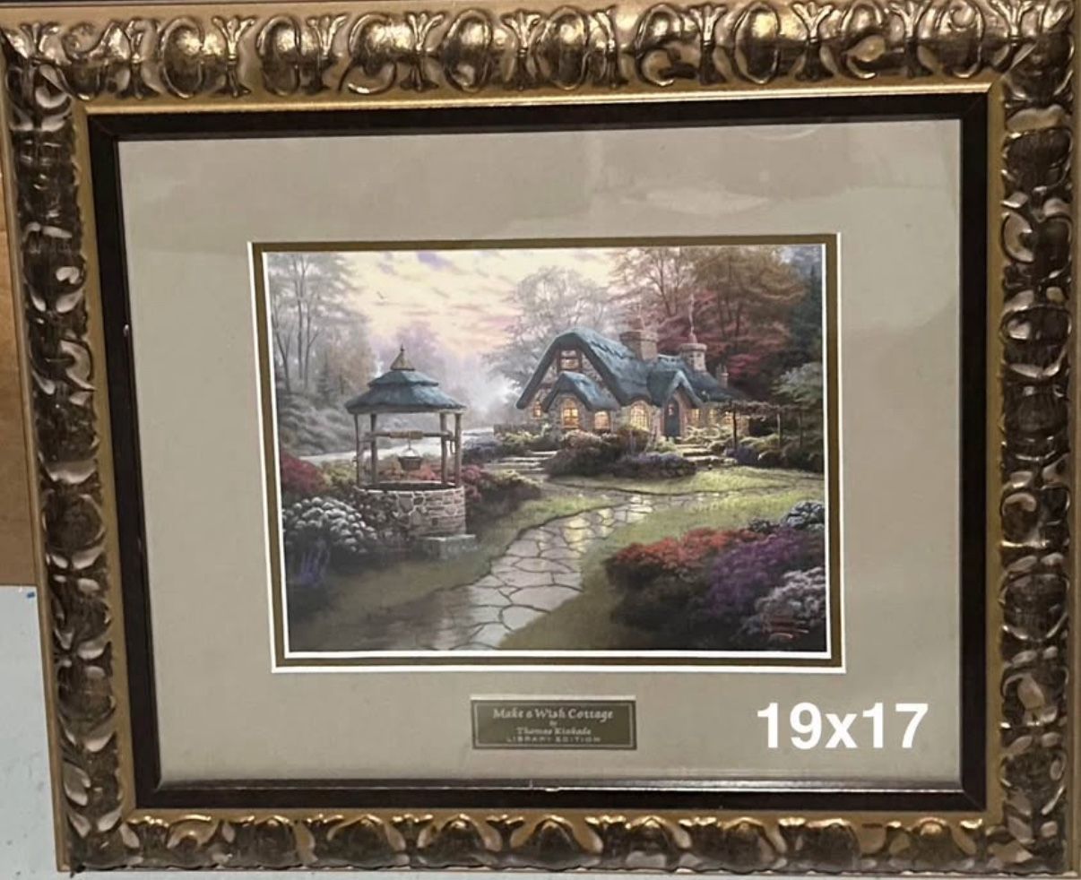 Framed Thomas Kinkade ‘Make A Wish Cottage’