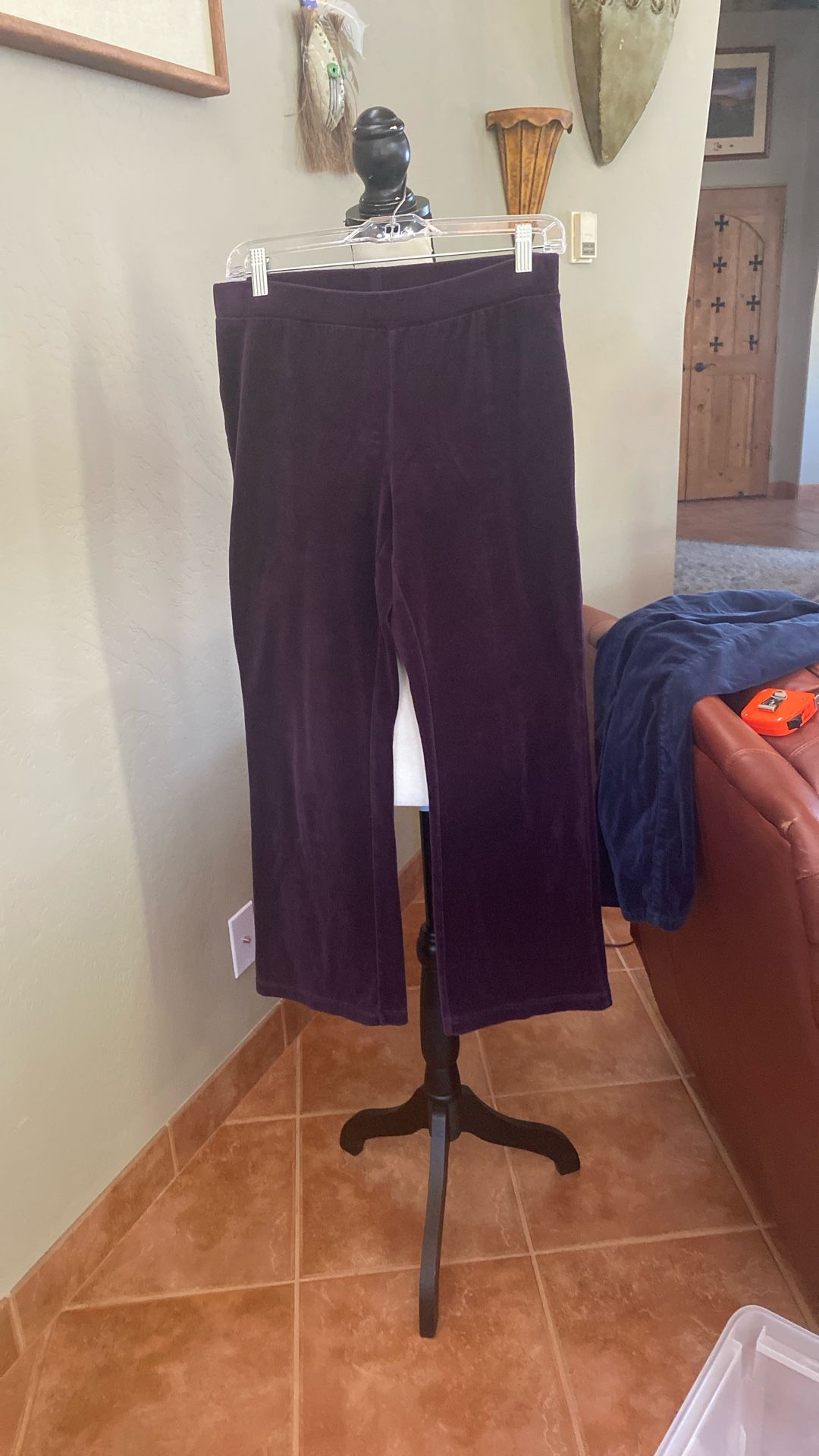 Burgandy Velour Pants