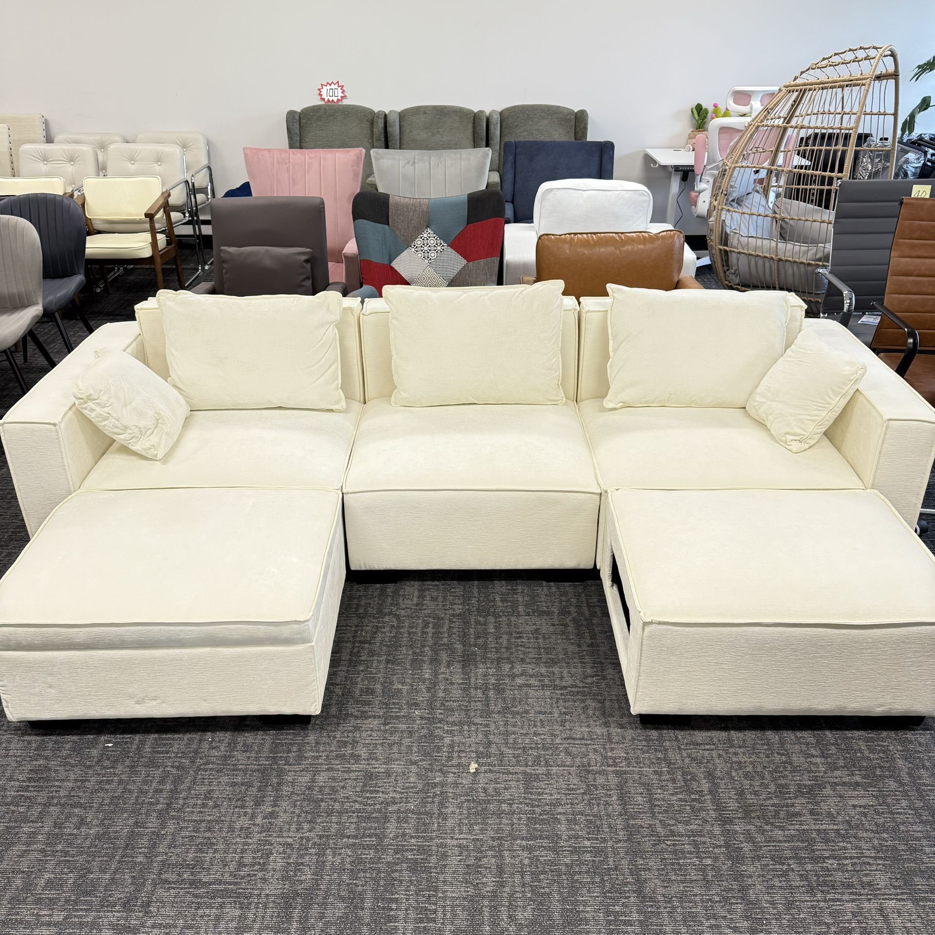 Oversized Sectional Sofa Couch ⭐️ white