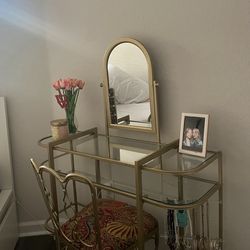 Gold Glass Vanity