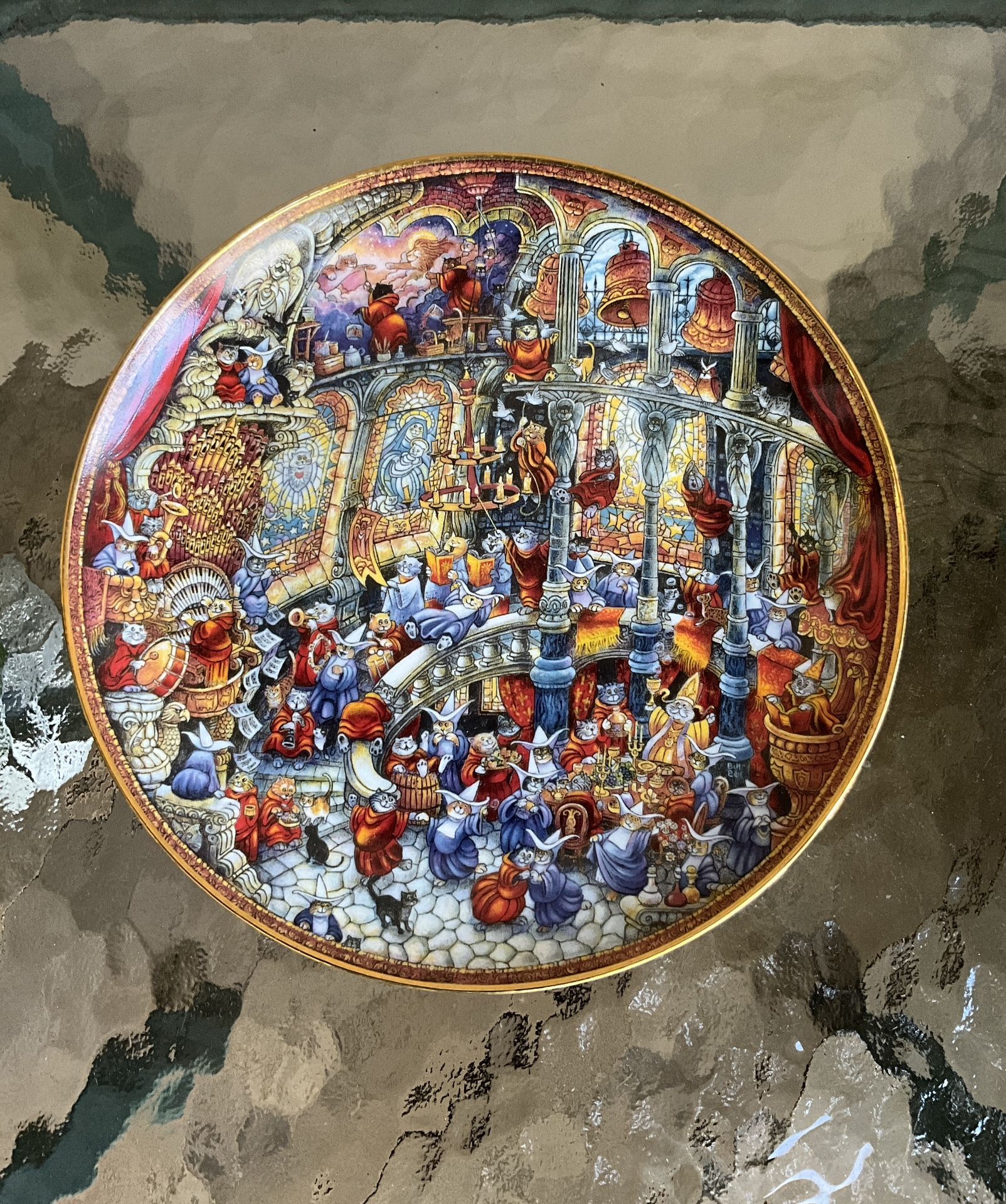 Porcelain Plate Holy Cats By Bill Bell Franklin Mint , Limited Edition
