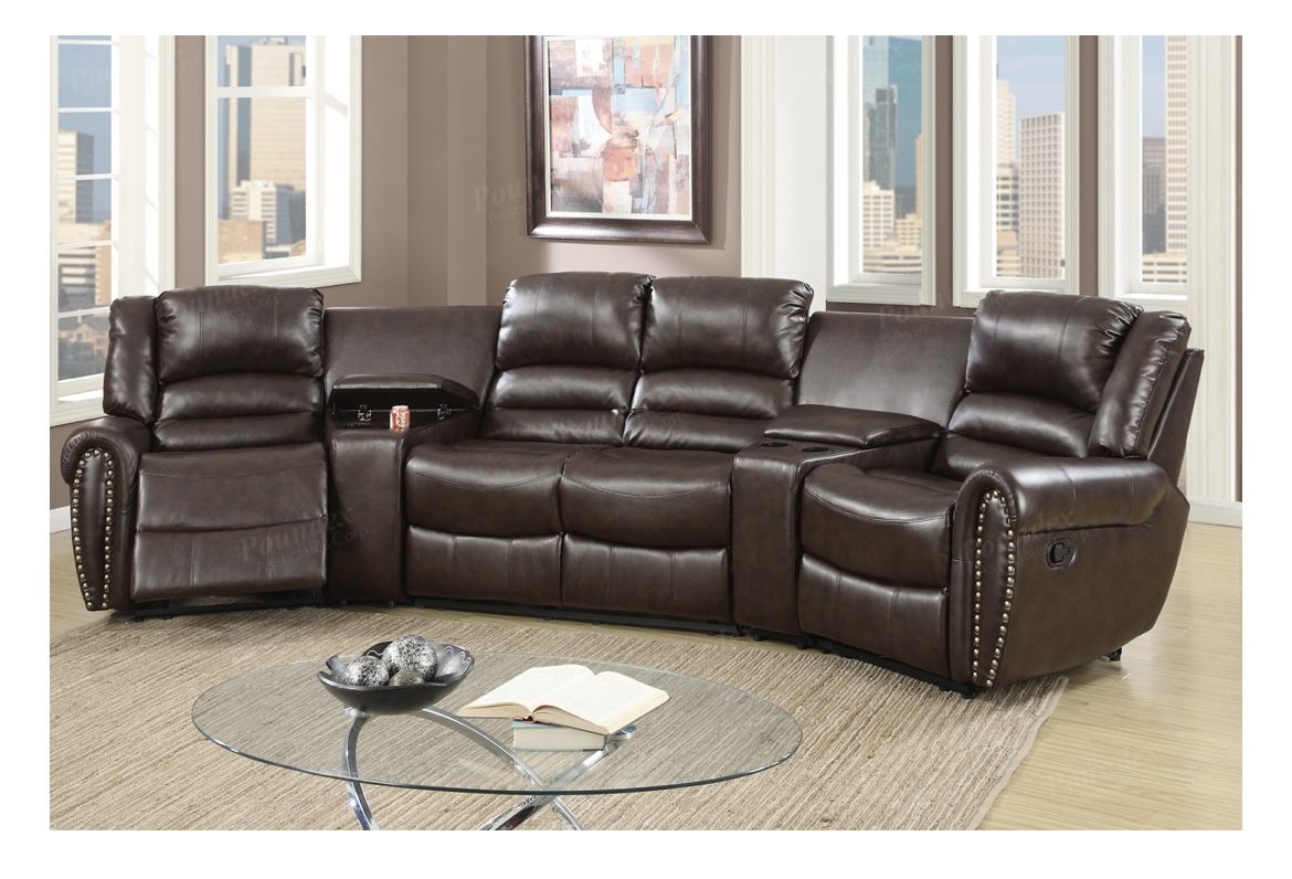 Brown Motion Sectional Sofa