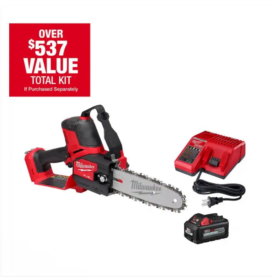 Milwaukee M18 FUEL 8 in. 18V Lithium-Ion Brushless HATCHET Pruning Saw Kit with 6Ah High Output Battery and Charger