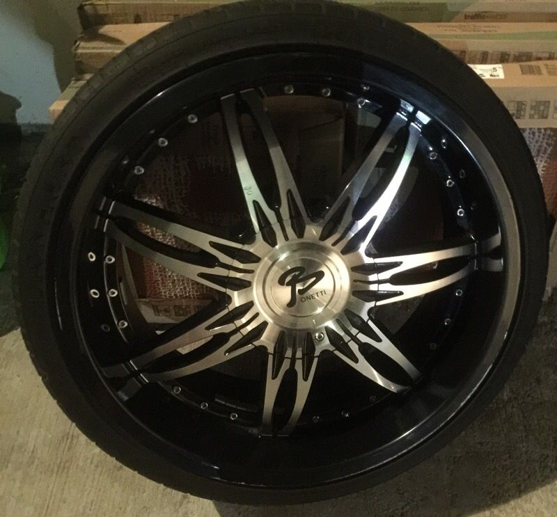 Bonetti rims with tires, details on pictures. FIRM PRICE