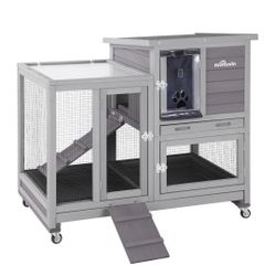 Aivituvin AIR10 Indoor & Outdoor Rabbit Hutch - Gray