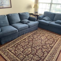 Blue Sofa And Love Seat 