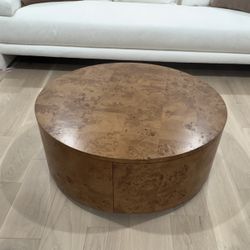 Purl 36" Burl Wood Rotating Coffee Table