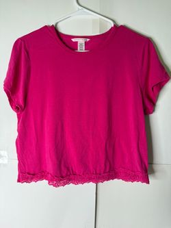 Victoria Secret Dark Pink Short-Sleeve  Crewneck T-Shirt Size XL