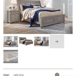 Ashley Lettner Queen Sleigh Bed + Mattress – 