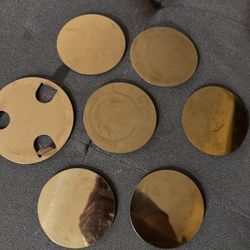 6 Piece Gold Felt Coaster Set 