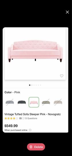 Pink Tufted Sofa **NEW**