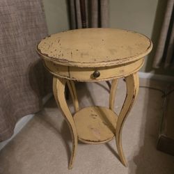 Rustic Yellow Table 4 Feet Tall.